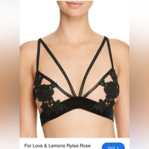 Super sexy velvet Black Lace Strappy Bralette for love and lemons skivvies bag